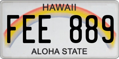 HI license plate FEE889