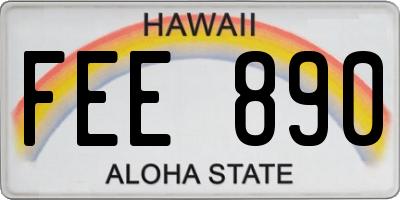 HI license plate FEE890