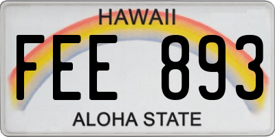 HI license plate FEE893