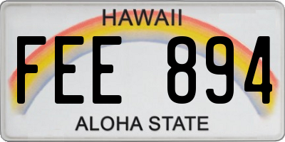 HI license plate FEE894