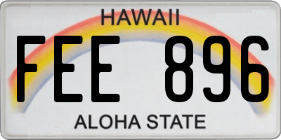 HI license plate FEE896