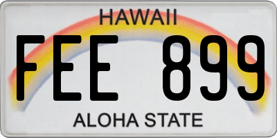 HI license plate FEE899