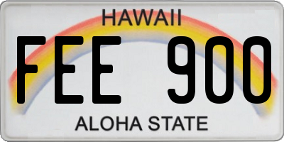 HI license plate FEE900