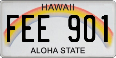 HI license plate FEE901
