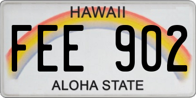 HI license plate FEE902