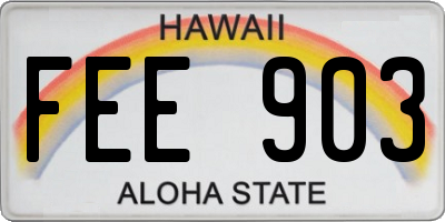 HI license plate FEE903