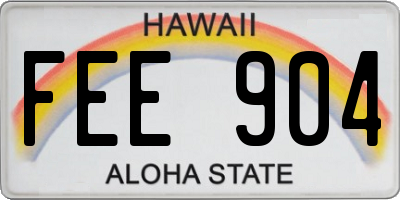 HI license plate FEE904
