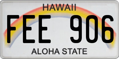 HI license plate FEE906