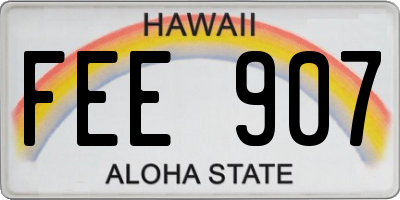 HI license plate FEE907