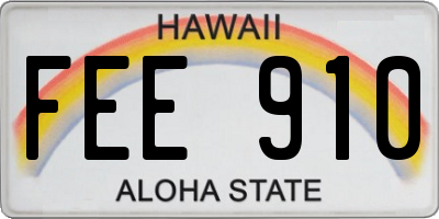HI license plate FEE910