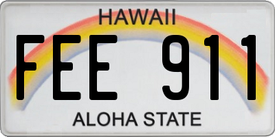 HI license plate FEE911