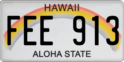HI license plate FEE913
