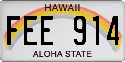 HI license plate FEE914