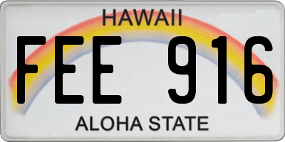 HI license plate FEE916