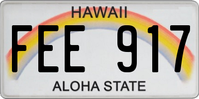 HI license plate FEE917