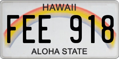 HI license plate FEE918