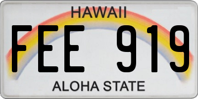 HI license plate FEE919