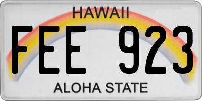 HI license plate FEE923