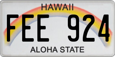 HI license plate FEE924