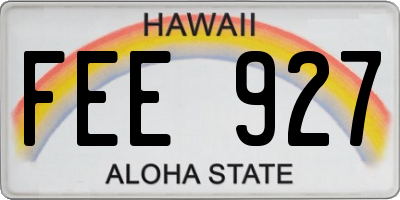 HI license plate FEE927