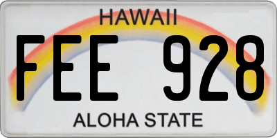 HI license plate FEE928