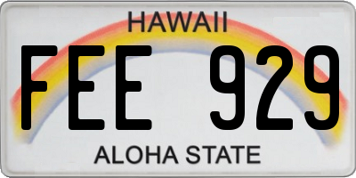 HI license plate FEE929