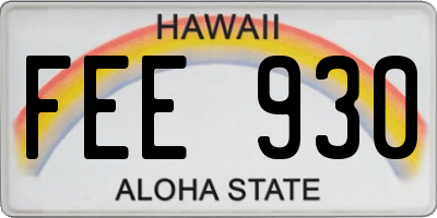 HI license plate FEE930