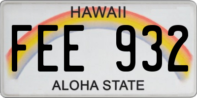 HI license plate FEE932