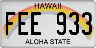 HI license plate FEE933