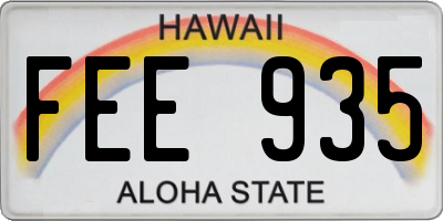HI license plate FEE935