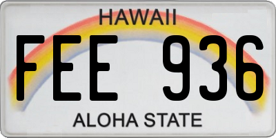 HI license plate FEE936