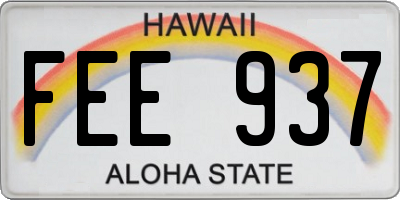 HI license plate FEE937