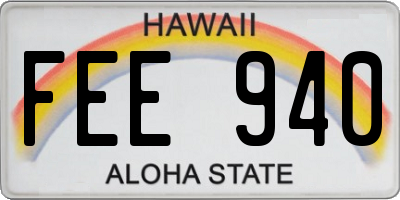 HI license plate FEE940