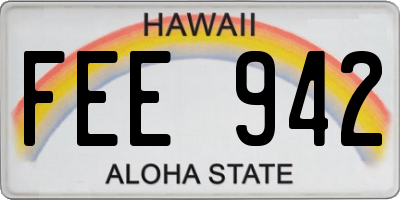 HI license plate FEE942