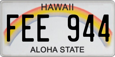 HI license plate FEE944