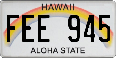 HI license plate FEE945