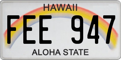 HI license plate FEE947