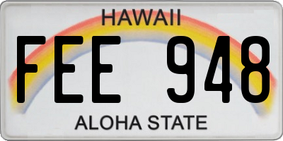 HI license plate FEE948