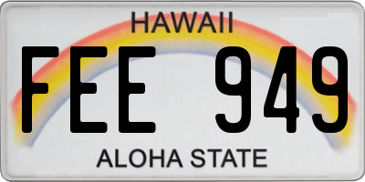HI license plate FEE949