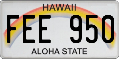 HI license plate FEE950