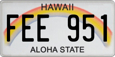 HI license plate FEE951