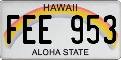 HI license plate FEE953