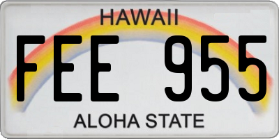 HI license plate FEE955