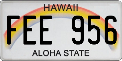 HI license plate FEE956