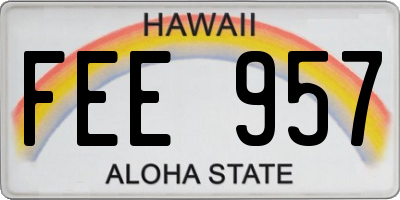 HI license plate FEE957