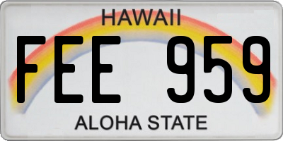 HI license plate FEE959