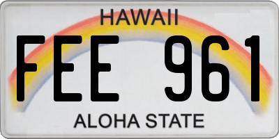 HI license plate FEE961