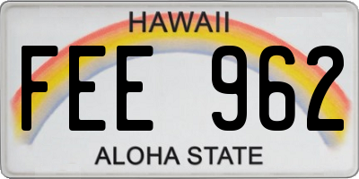 HI license plate FEE962