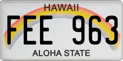HI license plate FEE963
