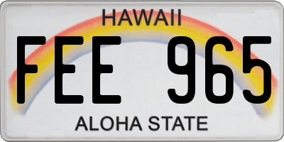 HI license plate FEE965